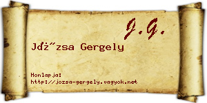 Józsa Gergely névjegykártya